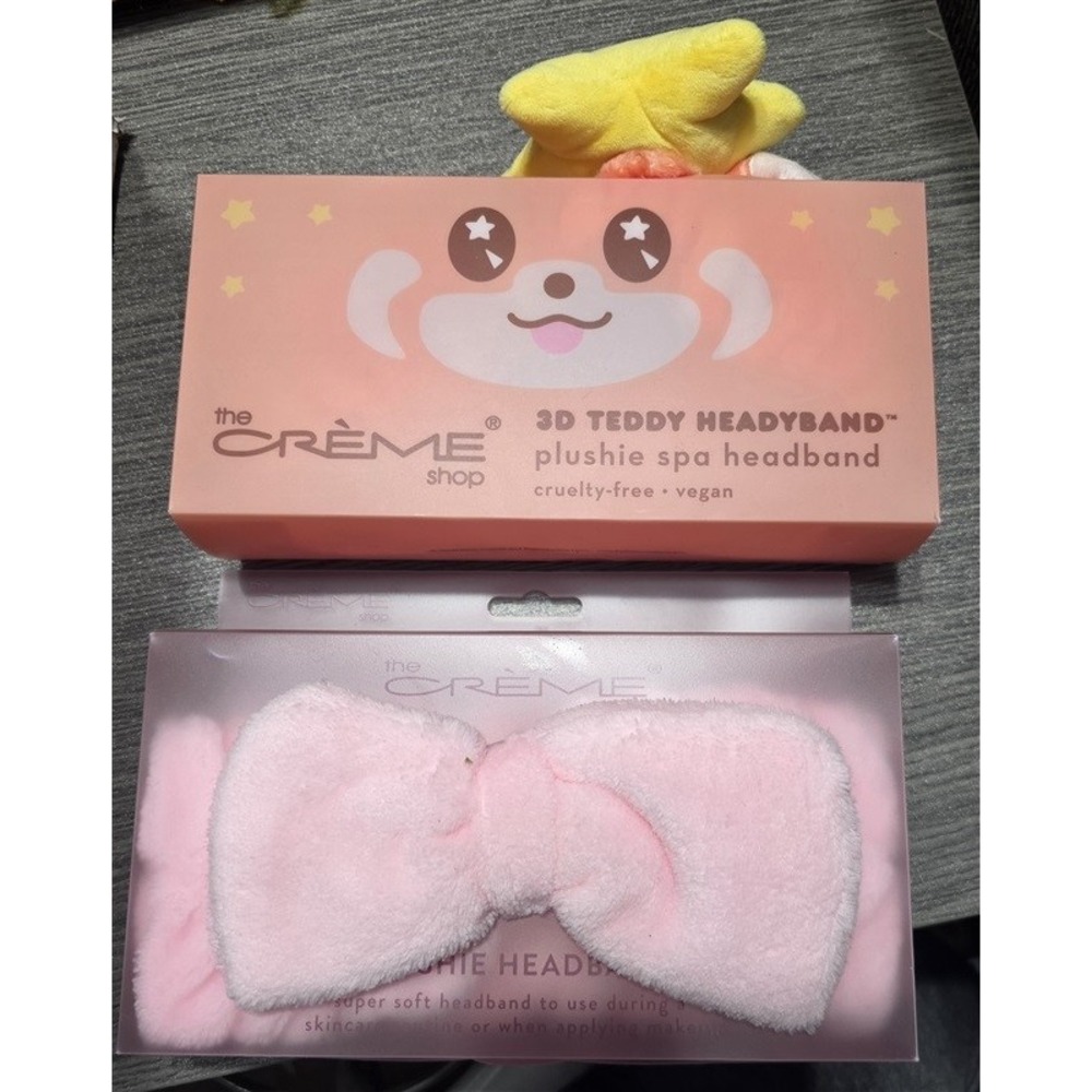 The Creme Shop 2 Red Panda & Bow 3D Teddy Heady Band Push Spa Headband 132140